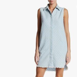 CURRENT/ELLIOTT The Sage Frayed Hem Denim Shirt Dress Size 0/XS